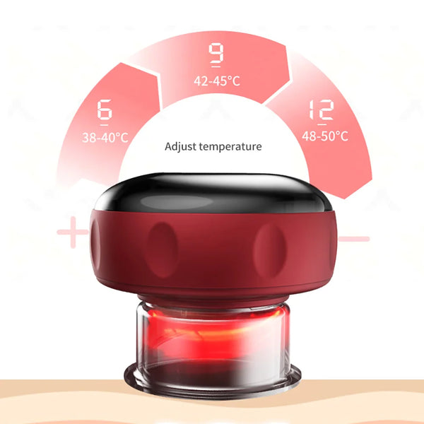 Masajeador de terapia de ventosas eléctricas de 12 engranajes, ventosas de vacío, ventosas de terapia ajustables, herramienta de masaje Guasha, Estimulador muscular — vista alternativa